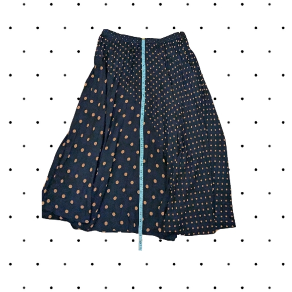 Banana Republic Polka Dot Pleated Skirt - Navy and Salmon - Picture 5 of 6
